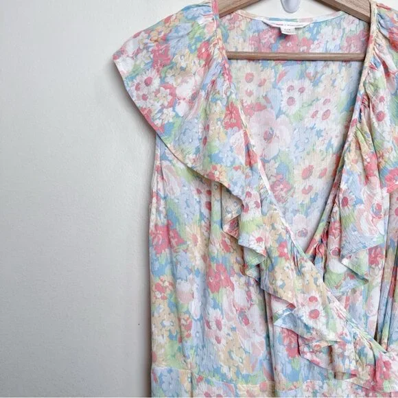 Joe Fresh Pastel Floral Ruffle Midi Dress - Picture 4 of 12